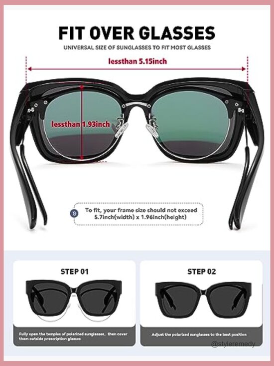 Oversized Fit Over Glasses Polarized Sunglasses UV Protection Driving main image 4